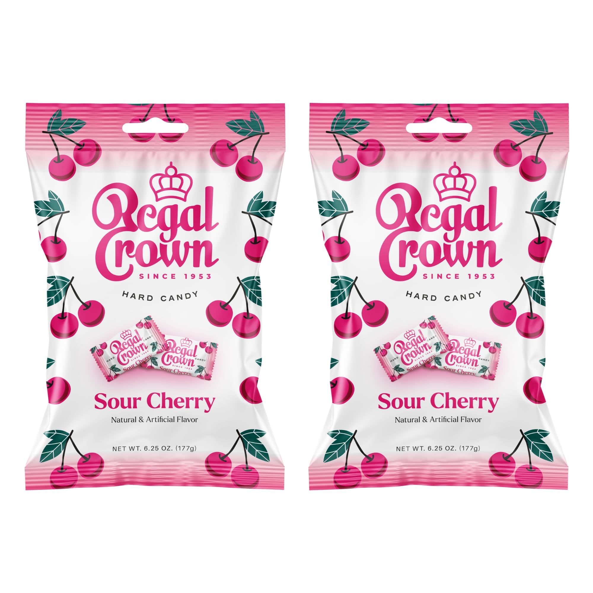 Sour Cherry Candy | Traditional Sour Cherries Candy | Tart and Tangy Old Fashioned Sour Cherry Hard Candy Brought To You By Iconic Candy | 6.25oz Peg Bag (2)