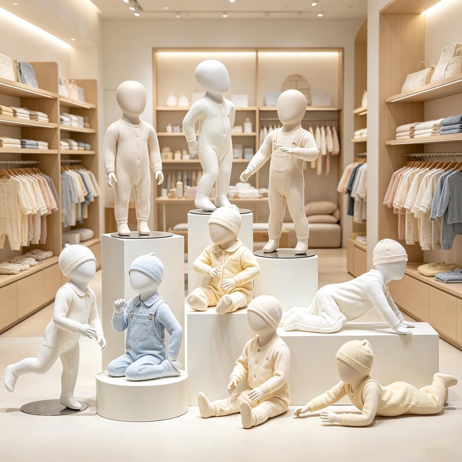 Mannequin Bébé Complet, Modèle Démontable pour Présentation Vêtements Bébé