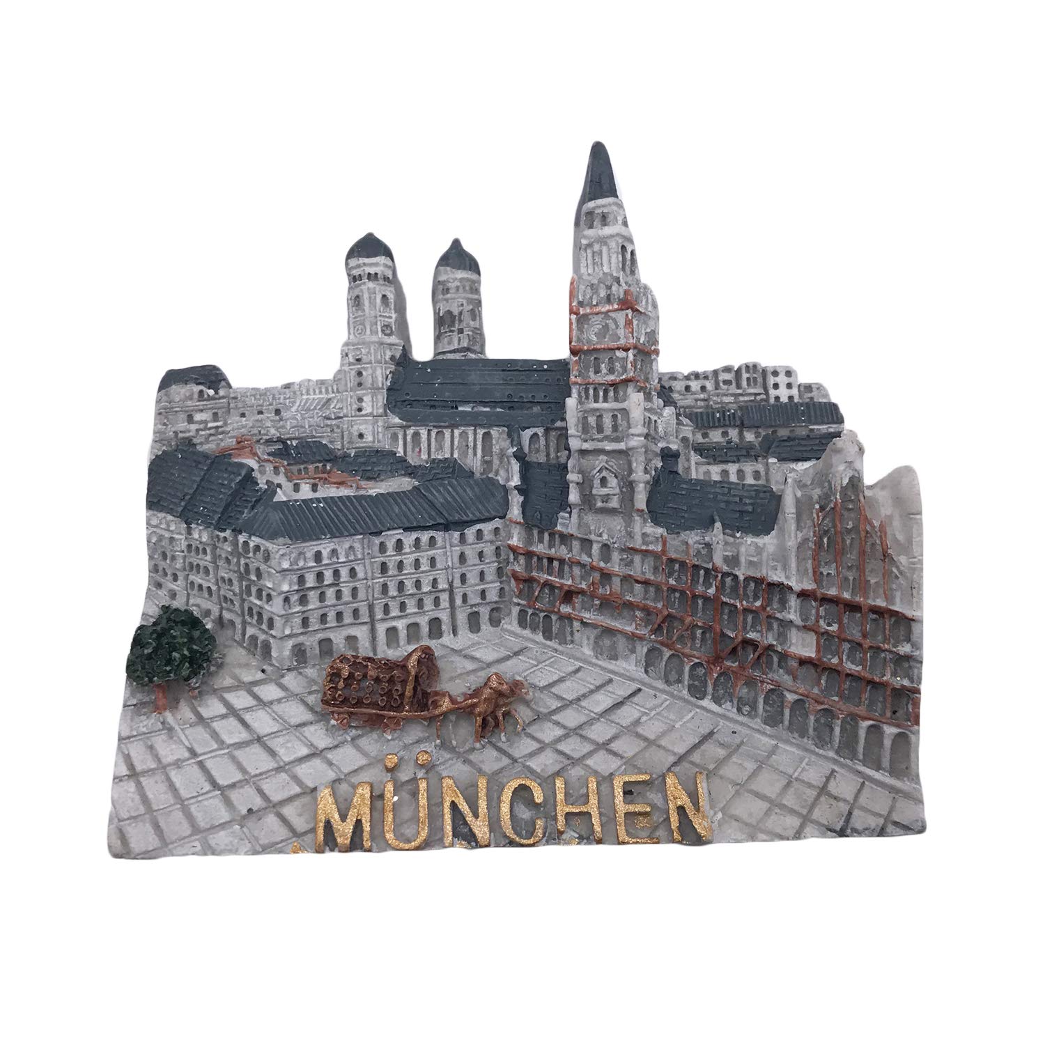 Magnete Frigorifero 3D Monaco Di Baviera | Souvenir Viaggio In Resina Fatta A Mano | Regalo Turistico Germania | Decorazione Cucina