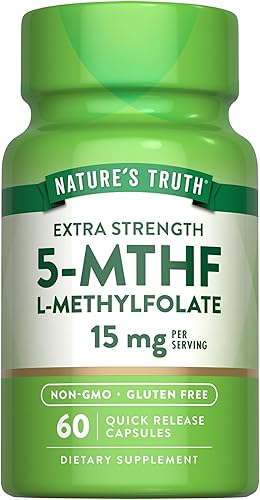 Nature's Truth L Metilfolato de 15 mg  60 cápsulas  Suplemento sin OMG y sin gluten  Extra fuerte