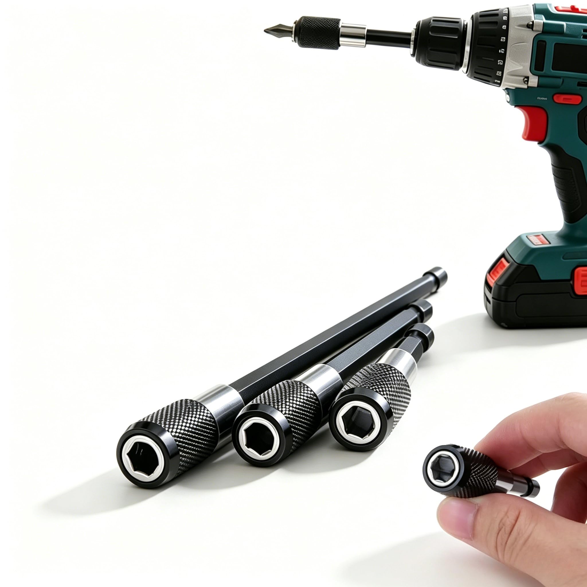 3-Piece Magnetic Bit Holder Extension Set, Quick Release Universal Impact Drill Adapter for Home DIY Projects
