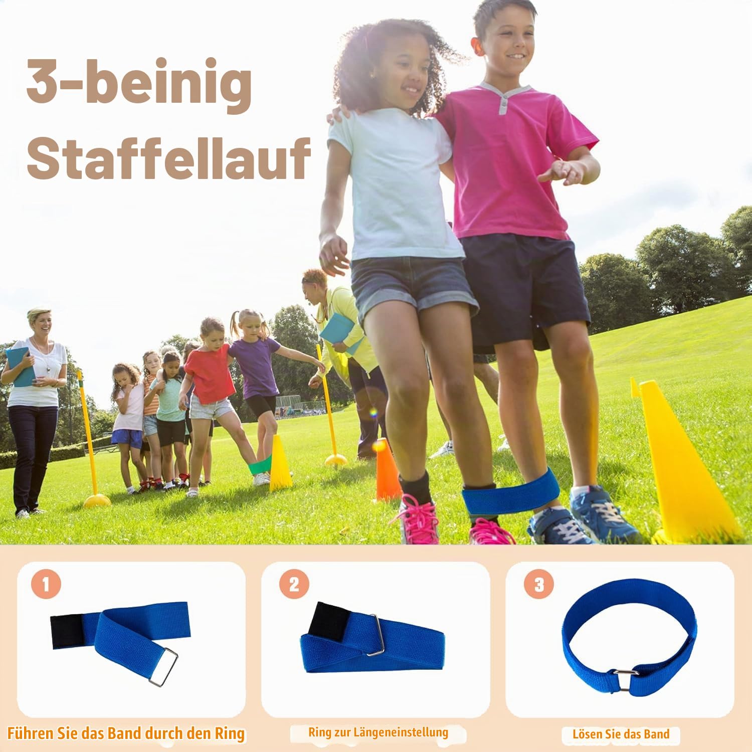 Outdoor Spiele für Kinder, 36Pcs Kindergeburtstag Partyspiele Gartenspiele für Kinder, Sackhüpfen Säcke, Eierlaufen, 3Bein Rennen, Ringwurfspiel, Medaillen, Partyset für Jungen Mädchen