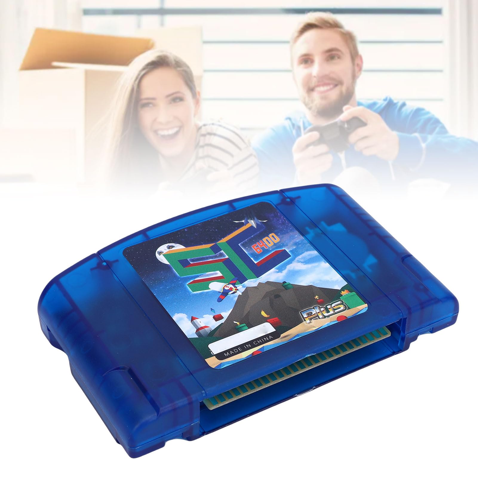 Annadue Cartucho Flash de Código Abierto, Carro Flash N64 de Código Abierto con Soporte 64DD, Copia de Seguridad de Guardado Automático, Cartucho de Tarjeta de Juego para Consola de (azul