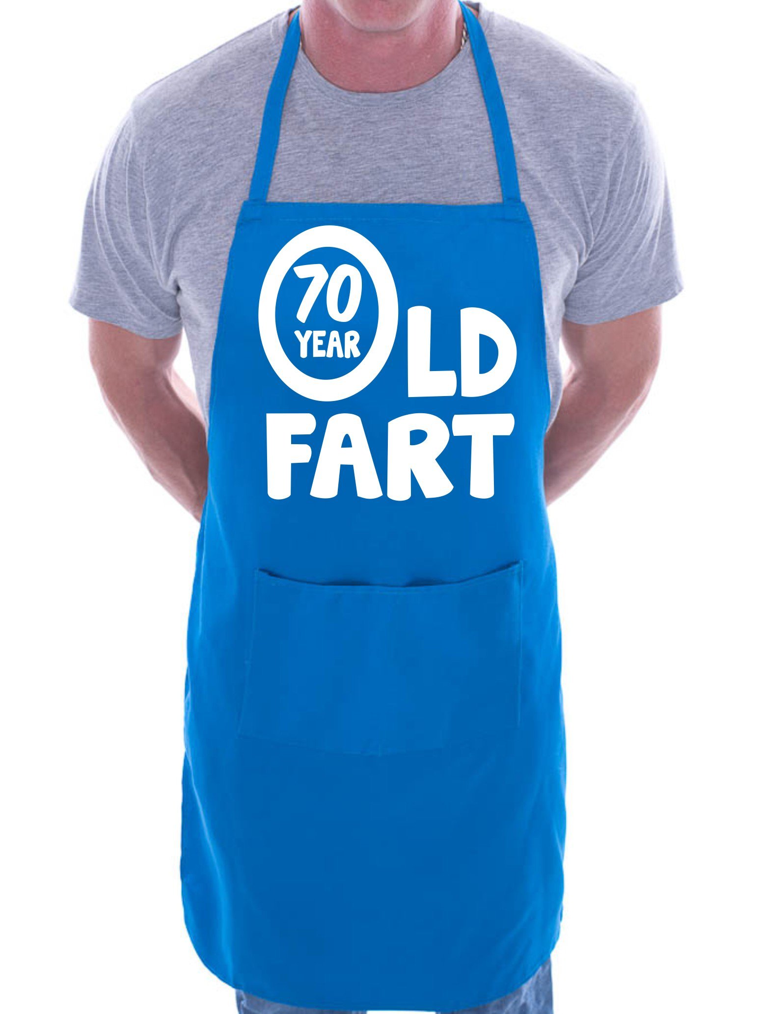 Print4U 70 Year Old Fart Birthday BBQ Cooking Funny Novelty Apron Blue