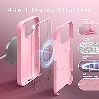 Vista 189 de GONEZ Funda de silicona para iPhone 15 Pro Max, compatible con Magsafe, protector de cámara + protector de pantalla, forro de microfibra suave Negro