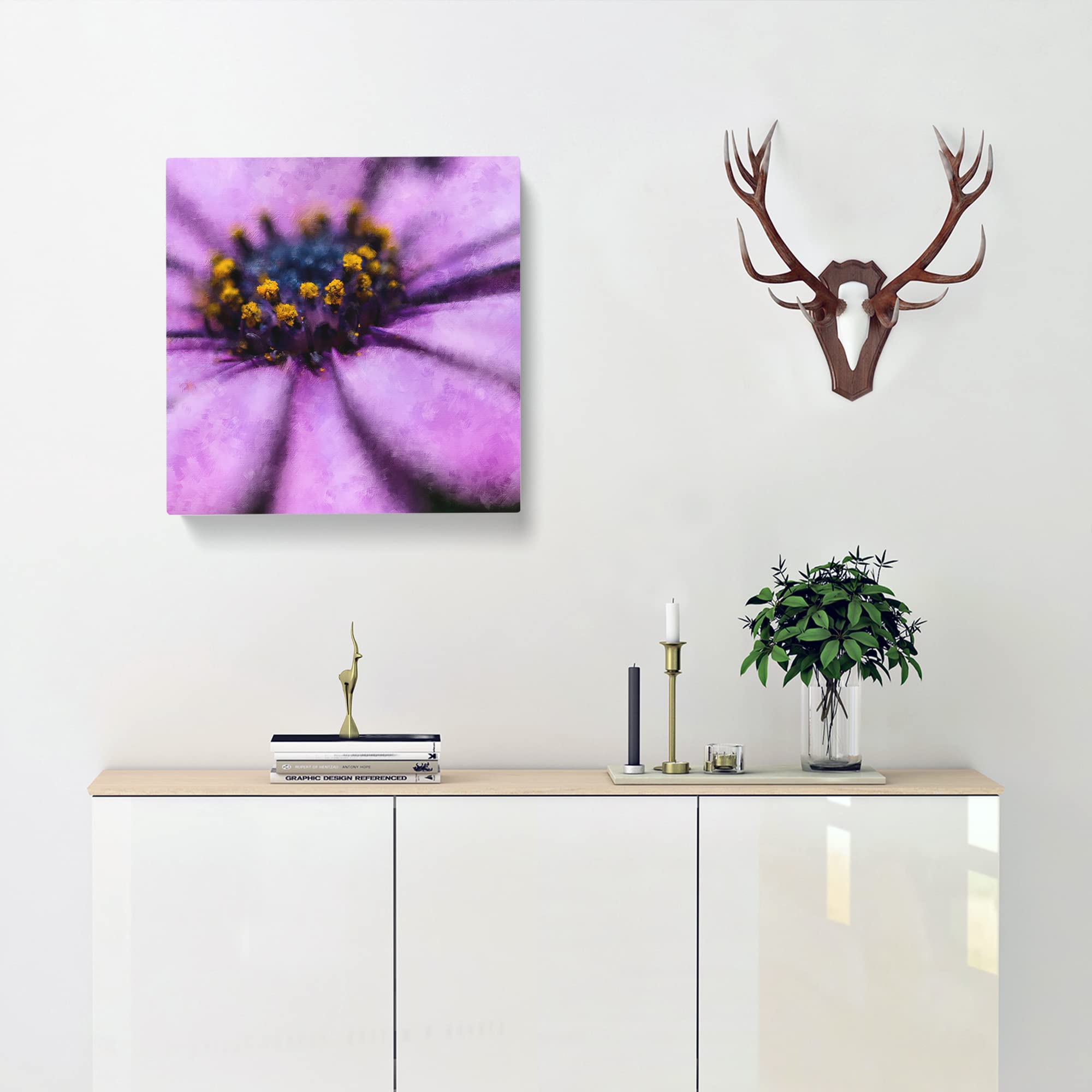 Pollen of a Purple Gerbera Flower Canvas Print, Mixed, 35L x 35W cm - Image 2
