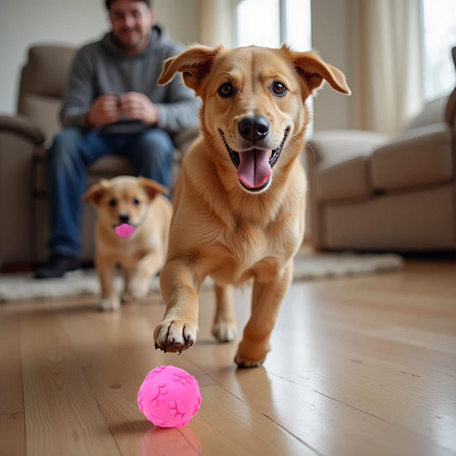Pluche Rollbal Voor Honden – 6 Inch, Piepend, Interactief Speelgoed Voor Touwtrekken, Tandreinigend, Cadeau Voor Puppy's