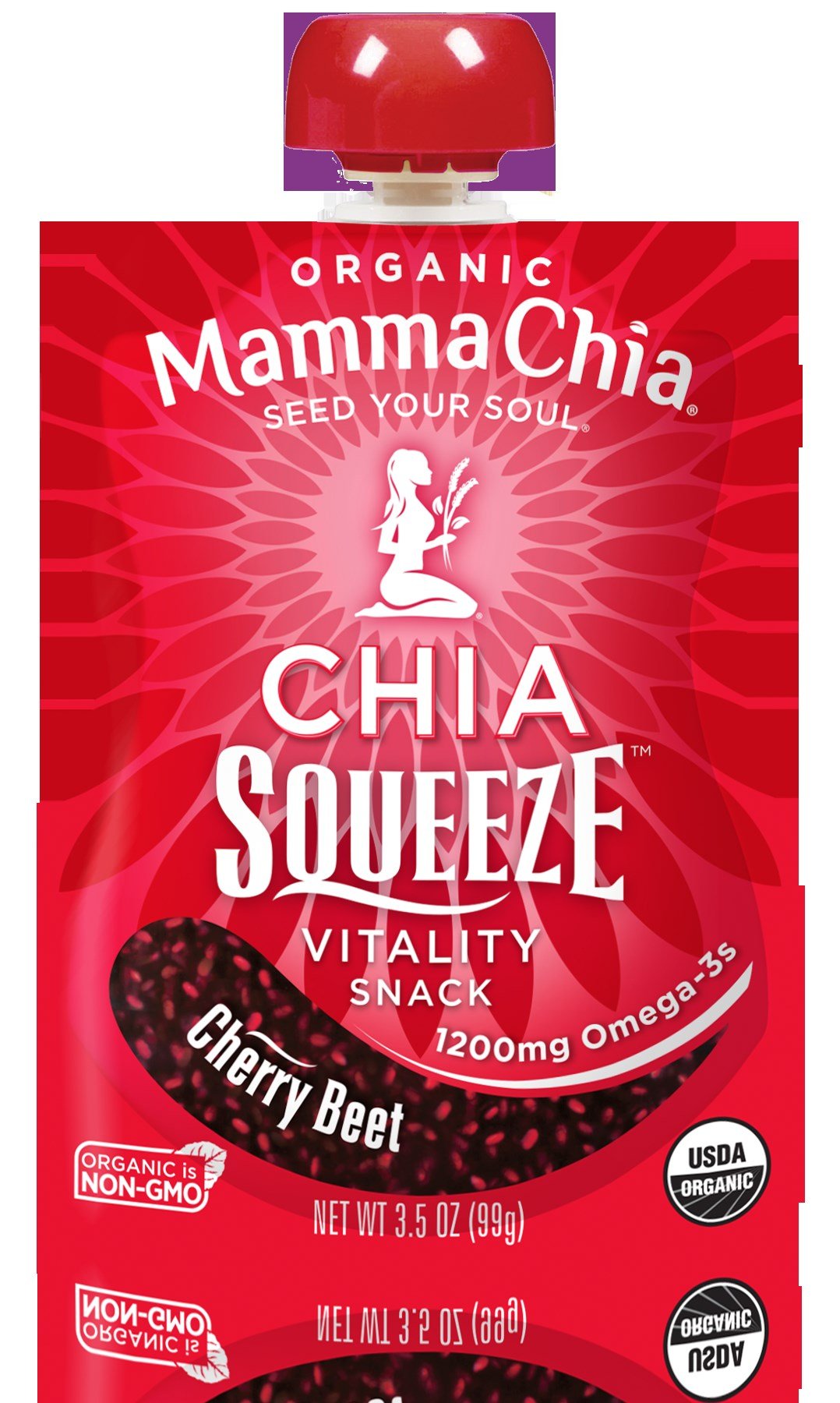 Mamma ChiaSqueeze Vitality Snack, Cherry Beet, 3.5 Ounce (Pack of 8)USDA Organic