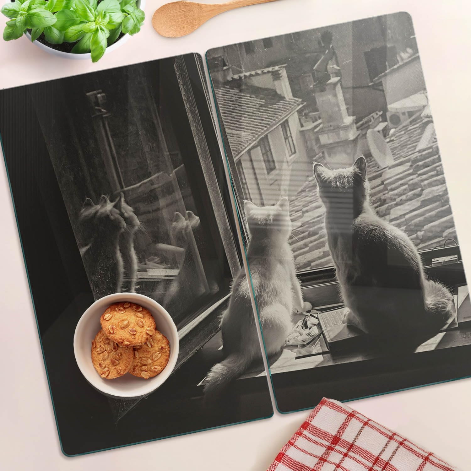 Planche De Cuisine En Verre Trempé Tulup 60x52 Cm - Thème Chameau Au Caire