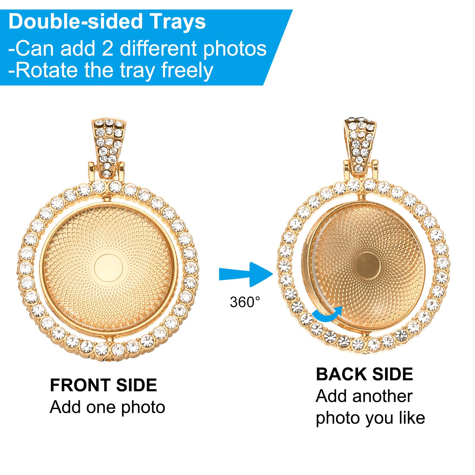 PATIKIL 1" Double Sided Blank Picture Pendants - Image 4