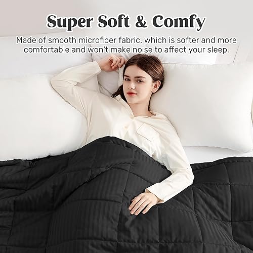 Miniatura 5 de UNIKOME Mantas tamaño King - Mantas de plumón alternativo suaves y ligeras con ribete satinado, acogedora manta de cama de lujo para todas las