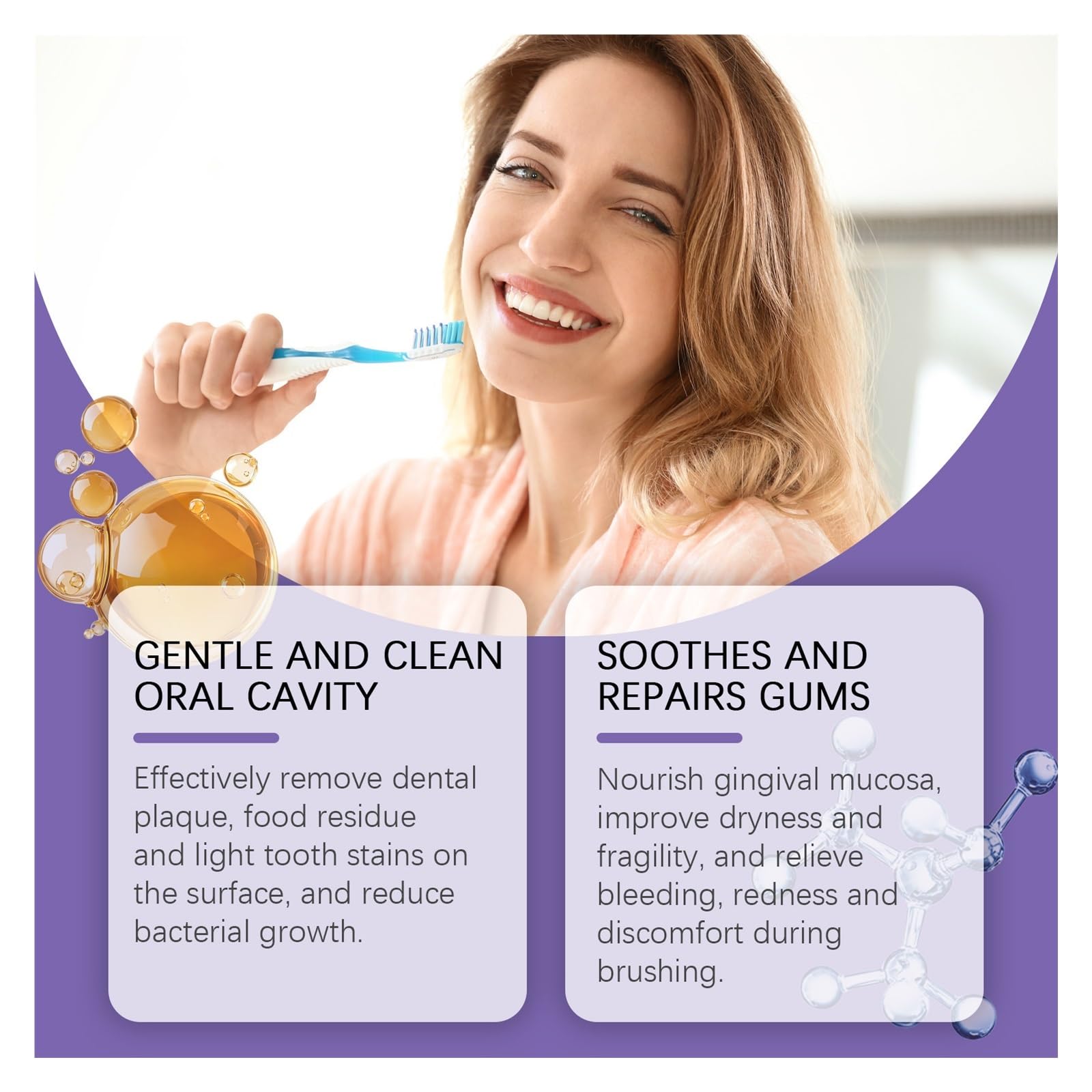 100 ml de pasta de dientes calmante for las encías | Textura de ungüento, reduce las molestias del cepillado, proporciona una limpieza dental básica.(3pcs)