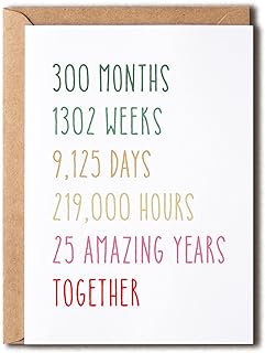 EruditeGifts 25Th Anniversary Card - Funny 25 Years Wedding Anniversary Card - Funny Wedding Anniversary Card - 25Th Anniversary Card For Him Her, 5 x 7 inches