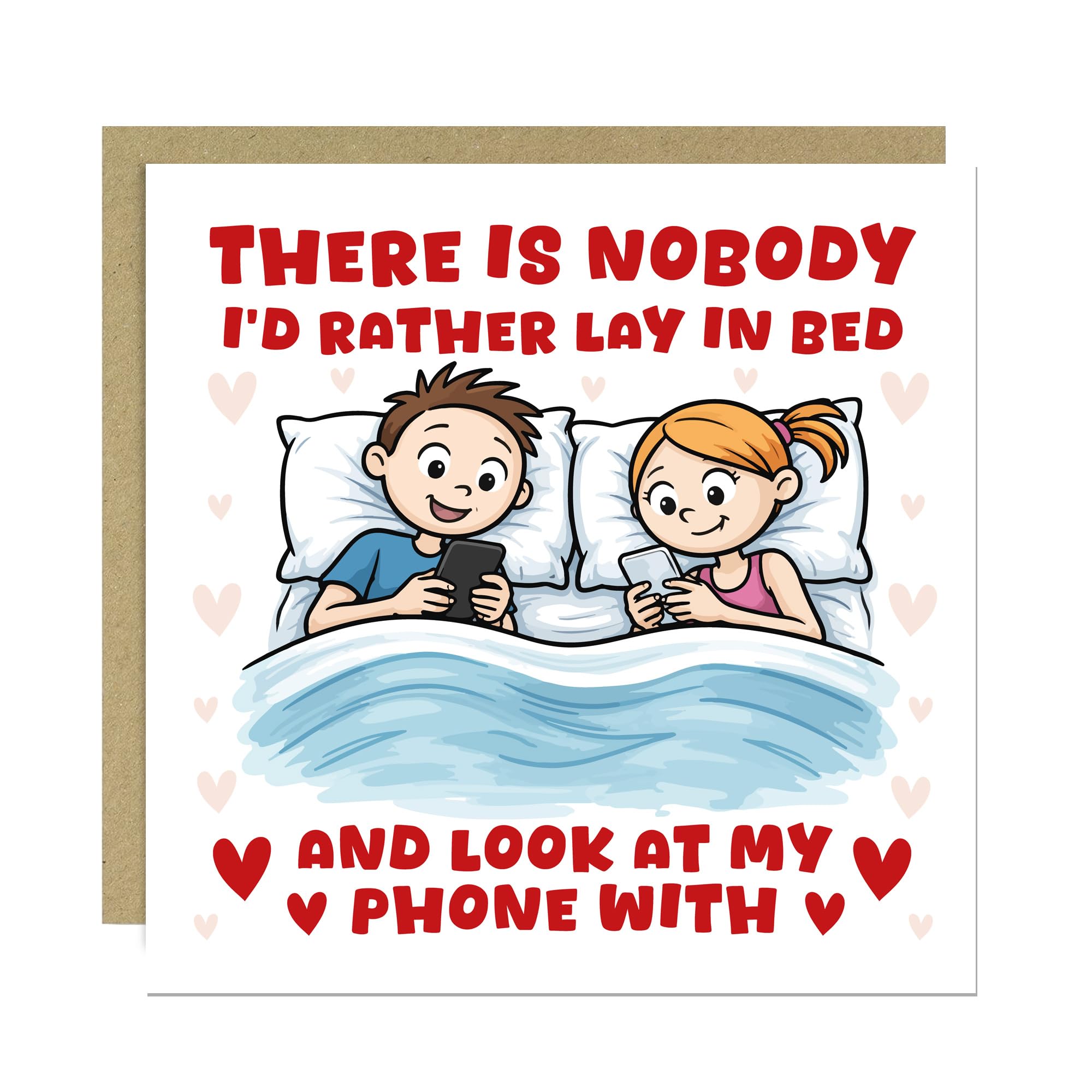 RED OCEAN Funny Valentines Anniversary Card for Him, Her, Women, Men, Girlfriend, Boyfriend, Wife, Husband, Spouse, Partner With Kraft Envelope