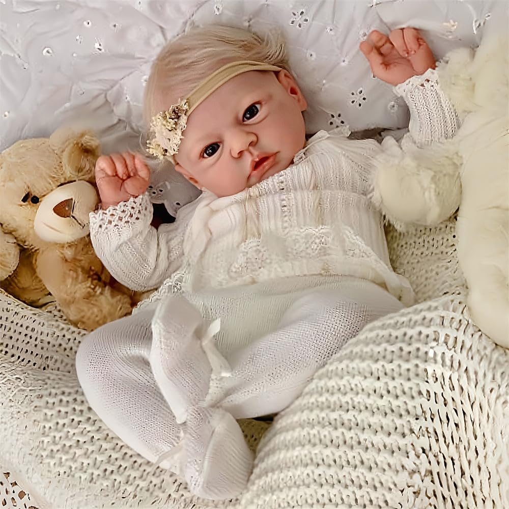MAIHAO Realistica Bambole Reborn Femmina 20 pollici Bambole Reborn Originali Corpo in morbido cotone lei sembra e si sente proprio come un bambina reale occhi aperti
