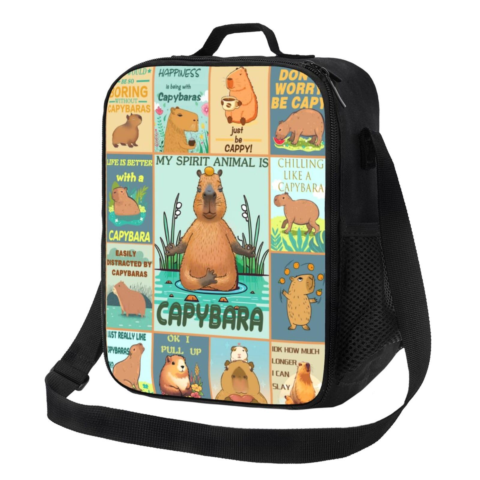 Gaakvrr Capybara Lunch Bag for Boys, Insulated Lunchboxg for Adult Teens Girls, Reusable Portable Lunch Box for Kids Capybara Gifts