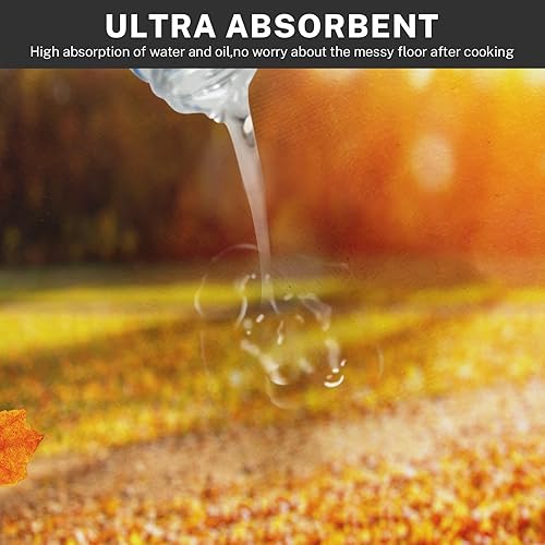 Miniatura 4 de ArtSocket Juego de 2 alfombras y tapetes de cocina de otoño, antideslizantes, lavables, con hojas de arce otoñales, hojas de otoño, árboles, cocina,