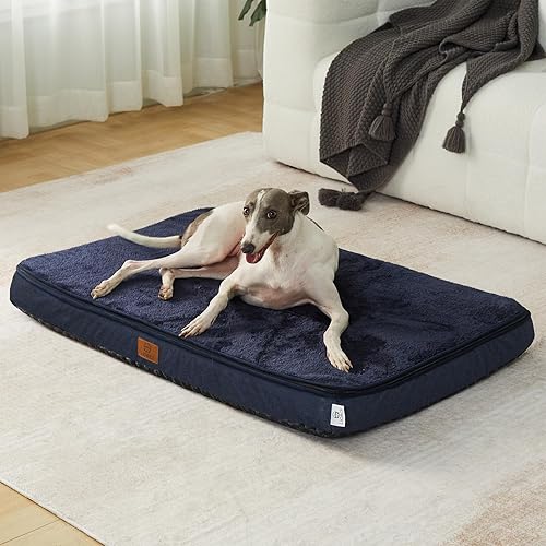 Miniatura 6 de Cama grande para perros de espuma viscoelástica, camas ortopédicas de 4 pulgadas de grosor para perros grandes, cama impermeable para perros con