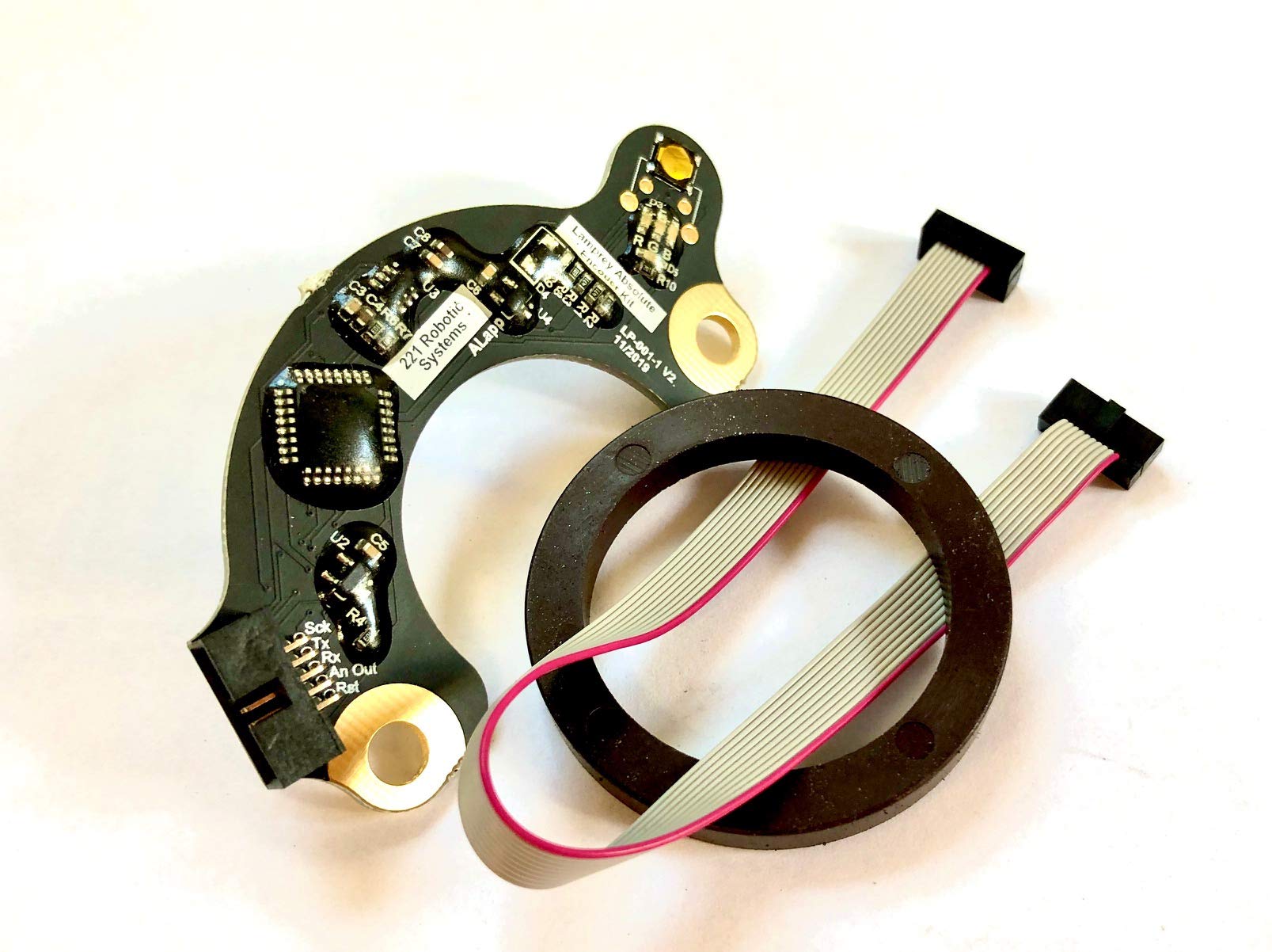 Lamprey Absolute Rotary Encoder-Hollow Bore, 10-bit, Analog/UART/PWM