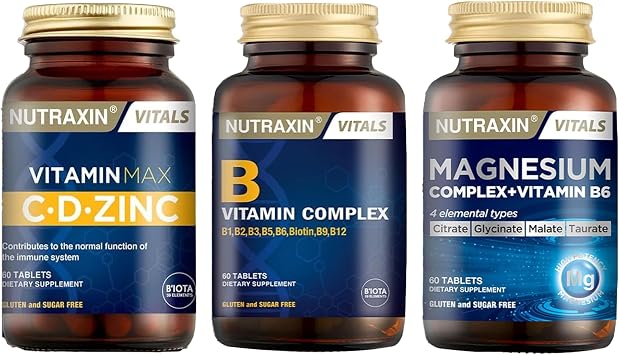 Nutraxin Magnesium & Multivitamin Set, 3 Tablet Products, 60 Tabs Each