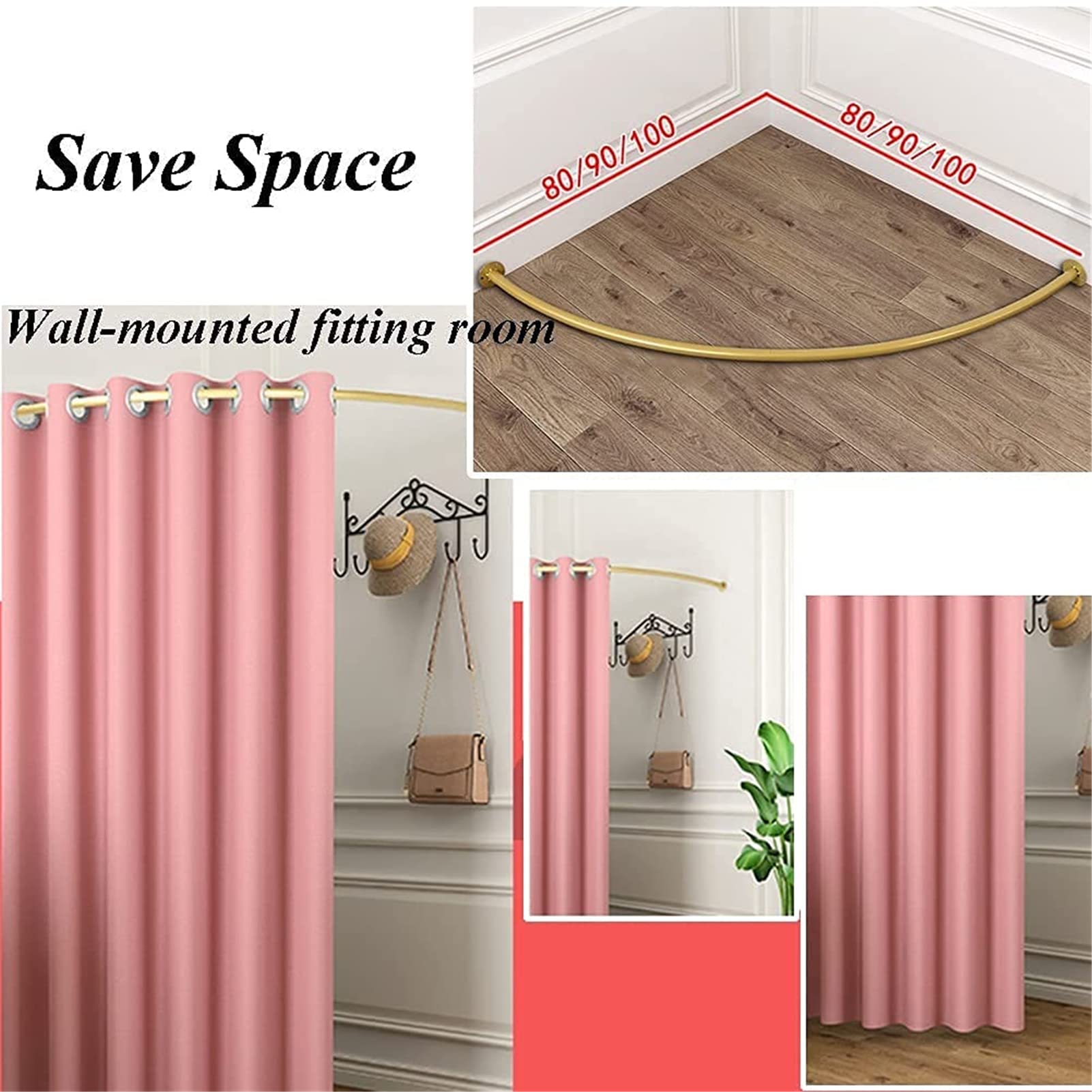 Vestidor Móvil, Tienda de Ropa, Carpa Portátil Simple, 100x100cm, Gris