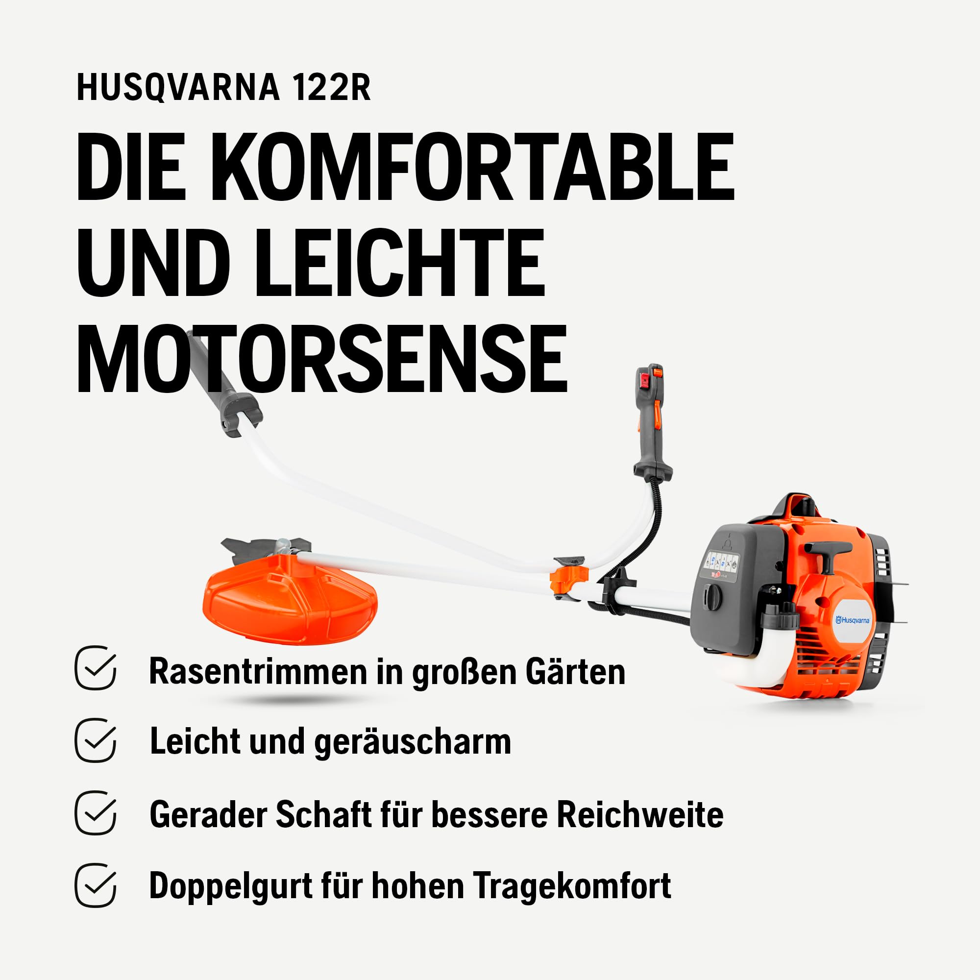 Husqvarna 122R Podkaszarka Spalinowa | Kosa 2-suwowa 21,7cm³, koszenie 43 cm, głowica Tap 'n Go