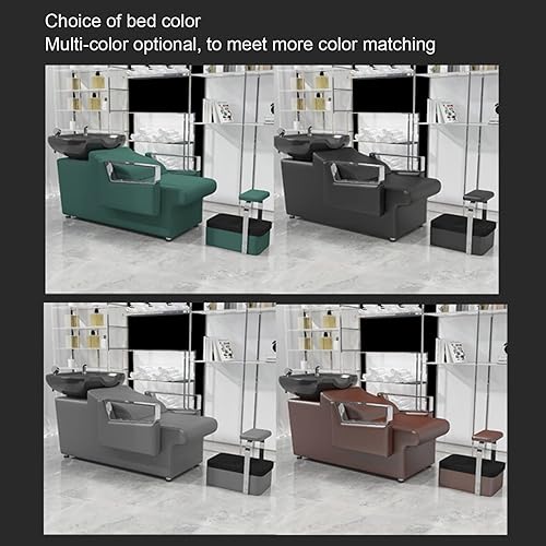 Miniatura 6 de ReligWan Cama de champú minimalista semiacostada dedicada silla de champú de peluquero silla de fregadero de cerámica para champú para equipo de