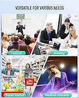 Vista 8 de SHIDU 100W Powerful Voice Amplifier with 2 Wireless Microphones, Portable Speaker with Microphone, PA System with Sound Effects, Karaoke Machine