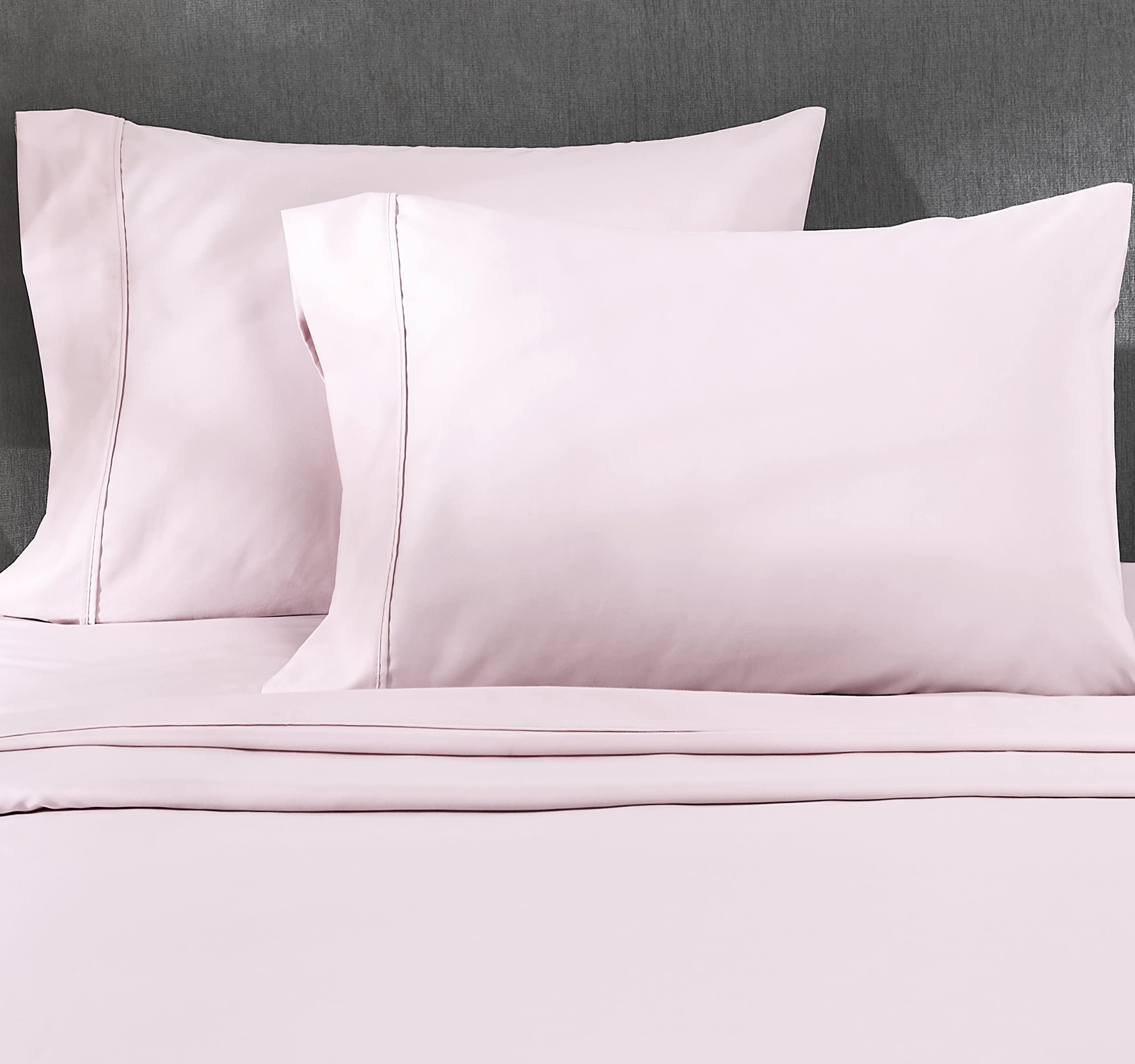 400 Thread Count 100% Cotton Pillow Cases, Pink Standard Pillowcase Set of 2, Long-Staple Combed Pure Natural Cotton Pillows for Sleeping, Soft & Silky Sateen Weave Bed Pillow Covers