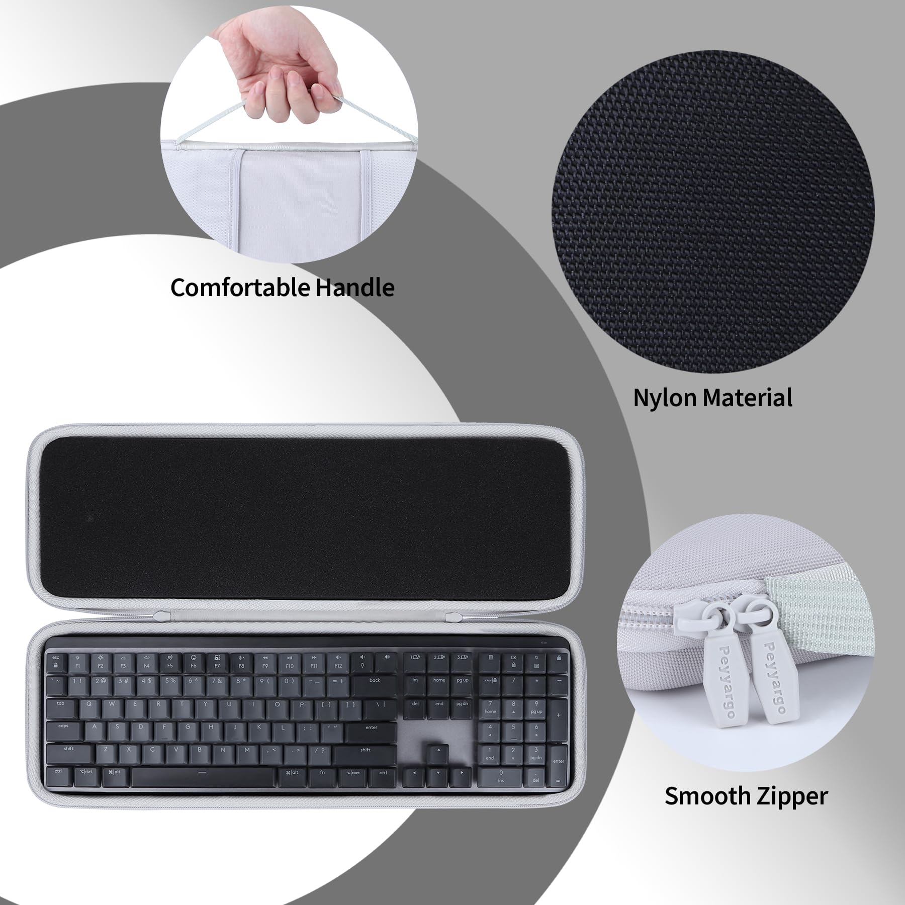 Dur Étui de Protection Compatible avec Logitech MX Mechanical Clavier (Noir)