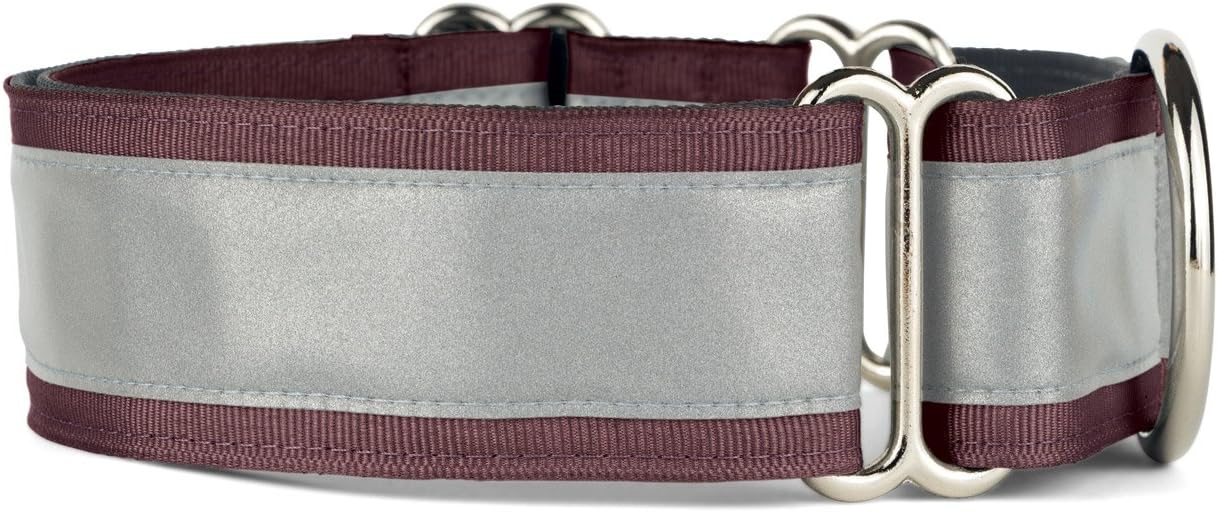 If It Barks - 1.5" Reflective Martingale Collar for Dogs - Adjustable - Made in USA - Strong, Durable, and Comfy - Ideal for Training - Suitable for Most Breeds - Small, Burgundy
