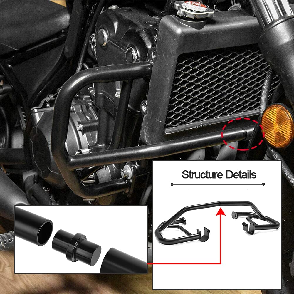 Schwarze Highway Bars für CMX500 Rebel 17-23, Motorrad Stahl Sturzbügel Fallschutz