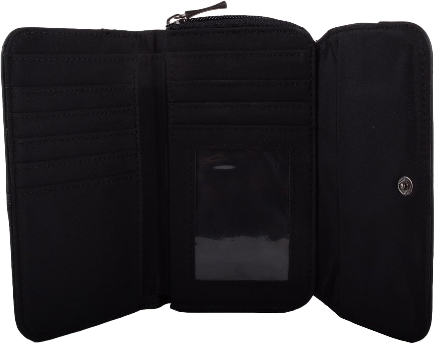 Womens Leather Tri-Fold RFID Protected Money/Coin Holder/Purse - Navy, Length 15.5cm, Height 9cm, Depth 2cm approx - Image 4