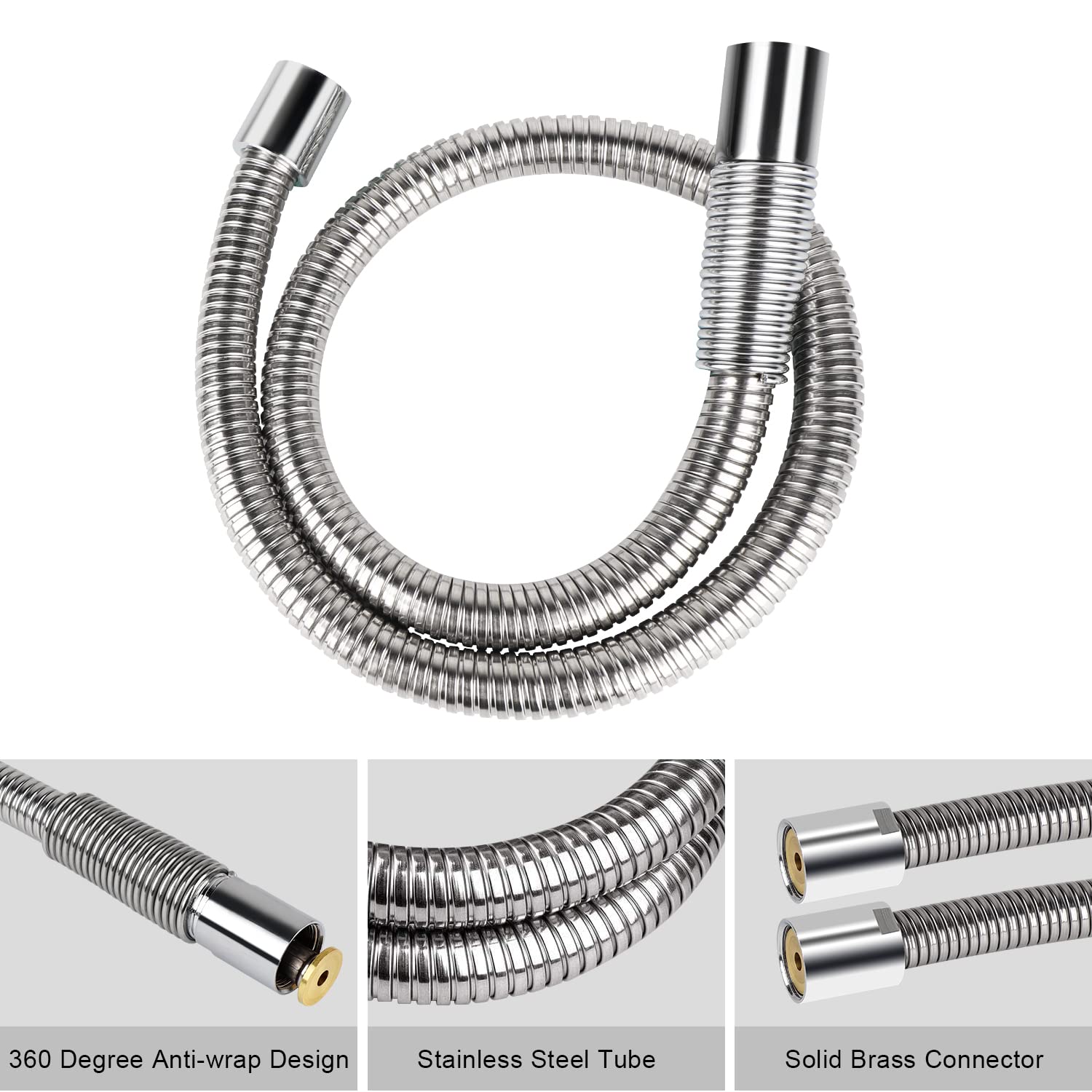 TBER Manguera de preenjuague de 30 pulgadas para grifo comercial de preenjuague, Latiguillo Manguera pulverizadora de lavavajillas, Manguera flexible de acero inoxidable