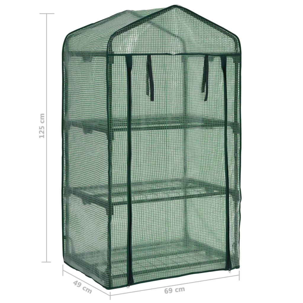 Mini Serra su 3 Livelli 69x49x125 cm,Prato e Giardino,Giardinaggio,Serre-46917