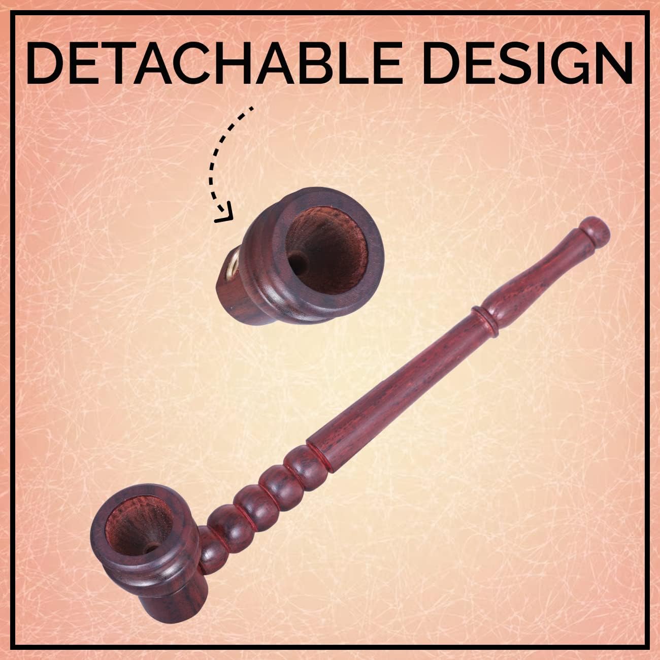 ROYAL SWAG Handmade Wooden Pipe with Brown Bowl – 6 Inch Compact Decorative Piece – Smooth Handle Finish – Traditional Look – Vintage-Inspired Collectible – 1 Unit – Made in India