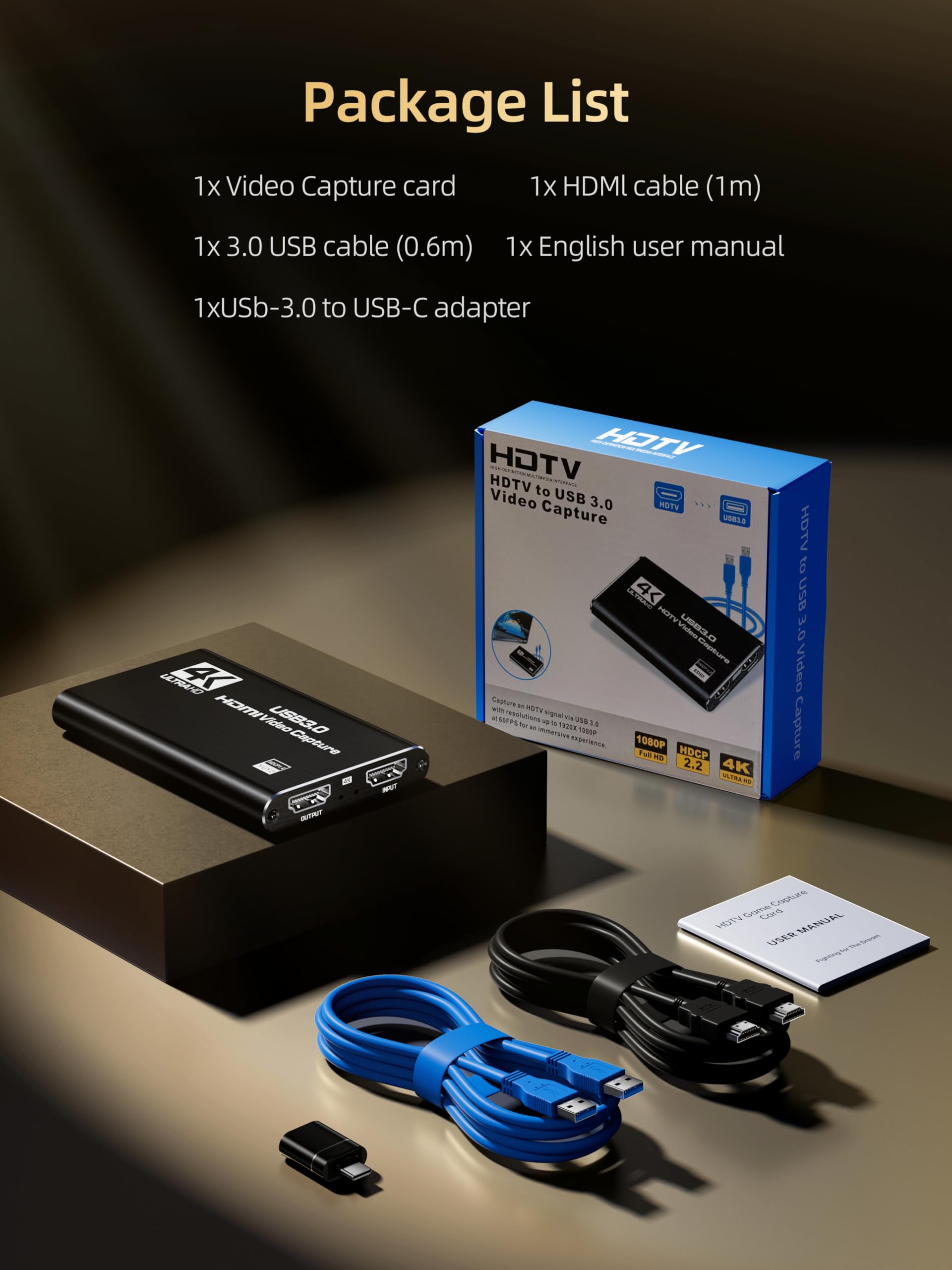 Scheda di acquisizione HDMI, USB 3.0 1080P 60 FPS, scheda di acquisizione video con loop out HDMI e ingresso microfono, acquisizione di giochi a bassa latenza per streaming, compatibile con