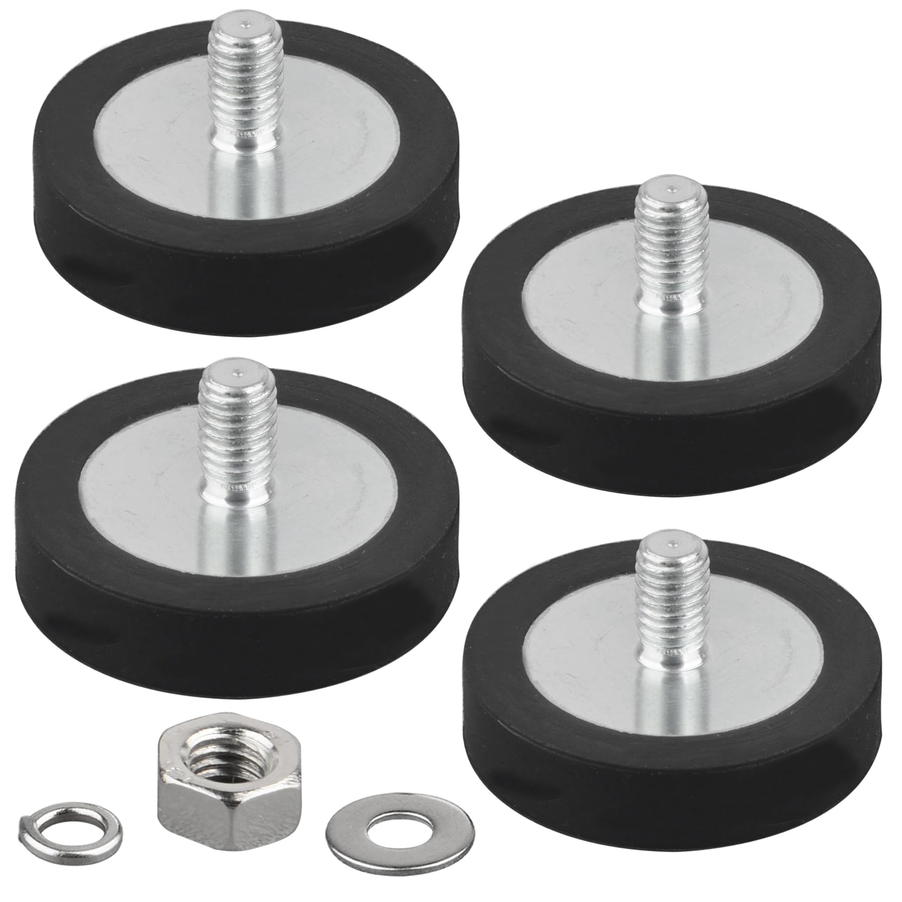 MUTUACTOR 4PCS Neodymium Rubber Coated Magnets,Non-Scratch Rubber Earth Magnets with M4 Female Threaded Studs,24lbs Anti-Slip Magnetic Mount Magnet for LED Lighting Camera Holding Radar Equipments — Amazon image 9
