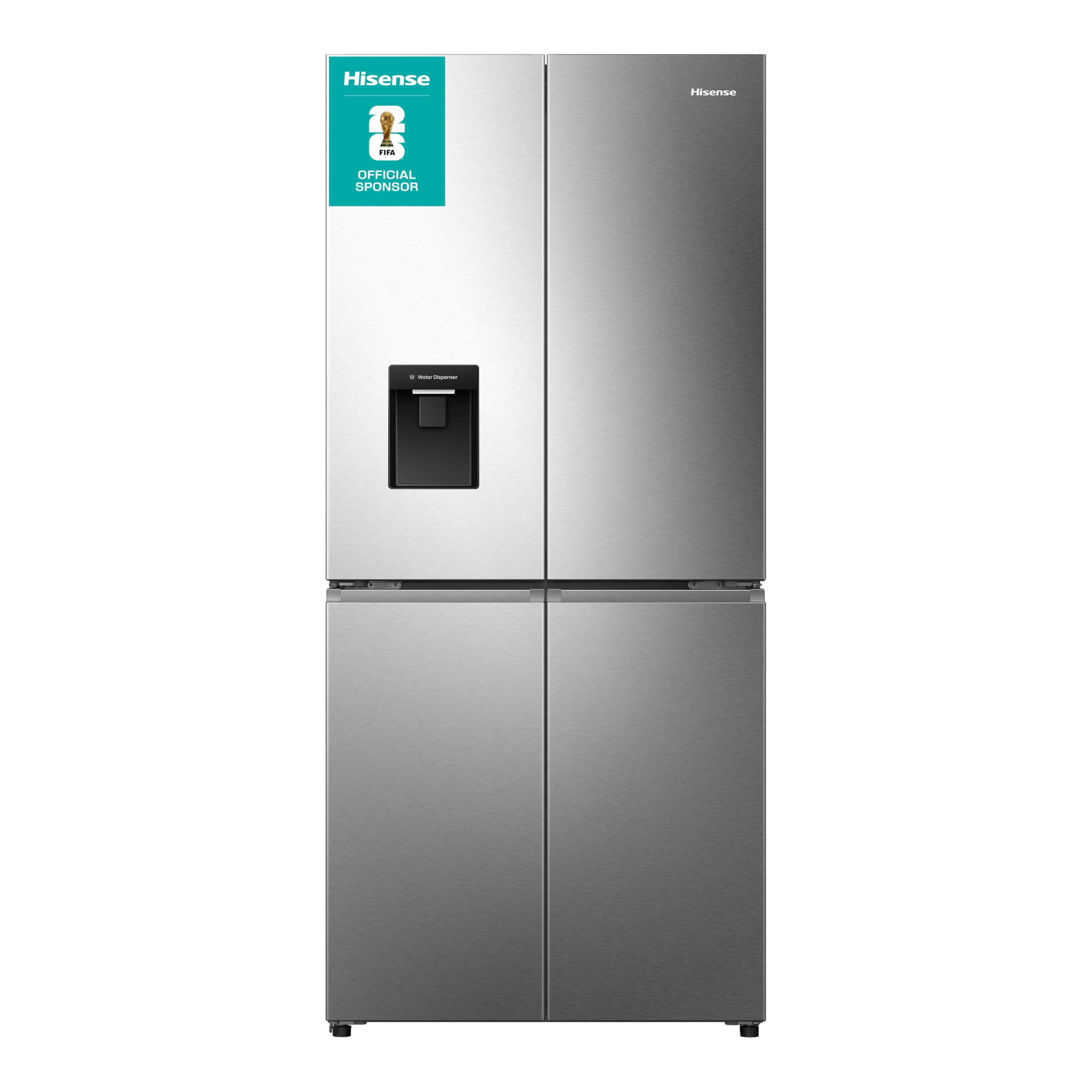Hisense RQ5P470SMIE Wifi Connected American Fridge Freezer Cross Door with Water Dispenser, No Frost, 482 liters, Stainless Steel - E Rated, Noise level: 37 decibels, H178.5 x W79.4 x D69.8 (cm) [Energy Class E]