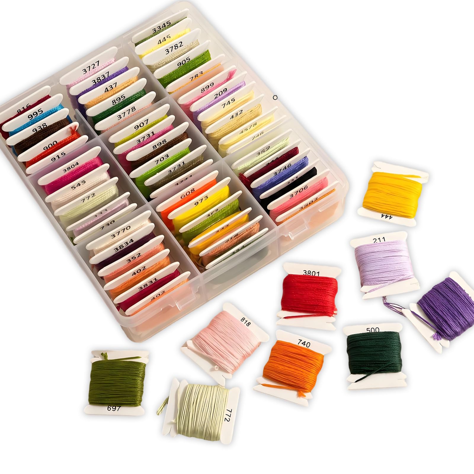 Kalttoy 50 Color Polyester Embroidery Thread Set for Crosses Stitching Sewing and Craft Projects Colorful Embroidery Thread
