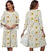 Hospital Gowns for Women Tear Away Snap 3/4 Sleeve Open Back Post Shoulder Surgery Dresses Delivery Nightgown S-3XL