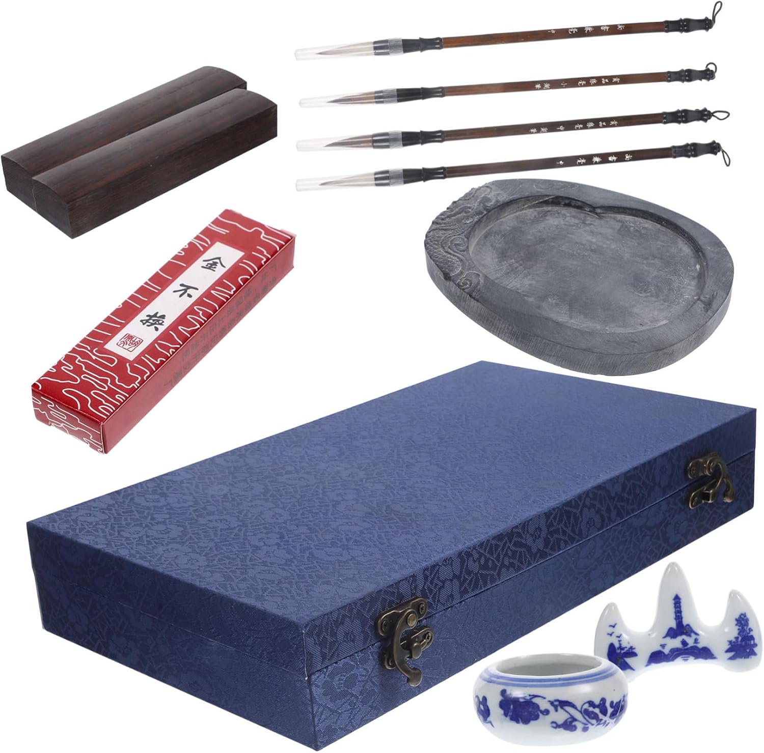 Calligraphy Kits for Beginners Chinese Ink Stone Ink Brush Practicing Stick Student Writing Brush Traditional Chinese Calligraphy Supplies