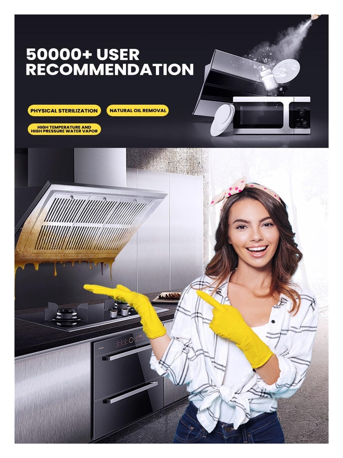 Limpiador a vapor, Limpiador a doméstico de alta potencia 3000W, a portátil multifunción for aire acondicionado, refrigerador, lavadora Para pisos y coche