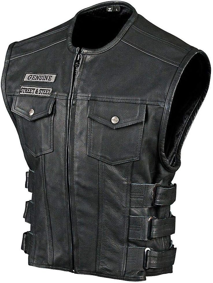 street and steel leather vest