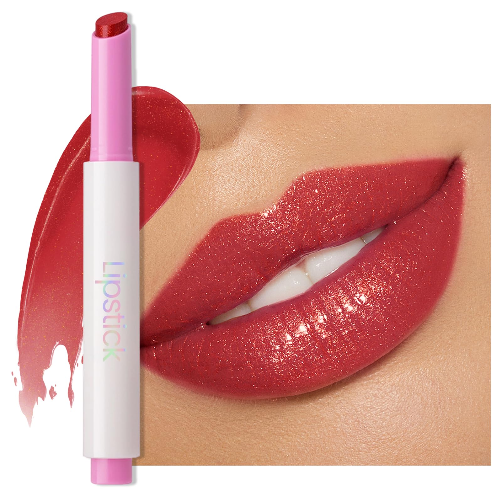 Erinde 2 in 1 Lipstick & Lip Balm, Lippenstift 24 Stunden Halt, Wasserfest Feuchtigkeitsspendend Lip Gloss, Pflegender Lippen Makeup, Mit Feinem Schimmer, Weiche Textur, Druckmechanismus Design #07