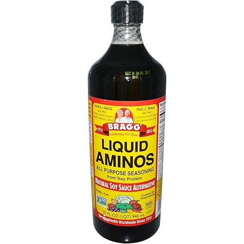 Bragg Aminos líquidos alternativa de salsa de soja natural botella de 32 onzas paquete de 3 Bragg Aminos líquidos alternativa de salsa de soja natural botella de 32 onzas paquete de 3
