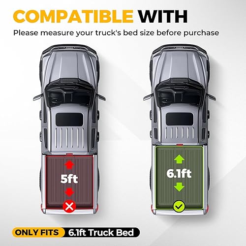 Vista 17 de Auto Dynasty Cubierta Tonneau suave enrollable para caja de camioneta compatible con Nissan Frontier 2005-2025 de 5 pies Fleetside/Styleside cama