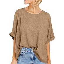 Langwyqu Womens Tops Oversized Tshirts Summer Short Sleeve T Shirts Casual Loose Fit Basic Tees