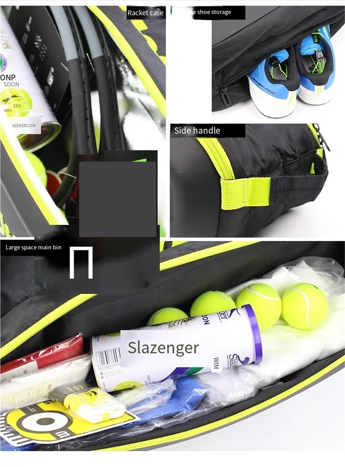 Borsa per Racchetta da Tennis Borsa da tennis sportiva | Zaino fitness da tennis for uomo e donna, multiuso, for 6 racchette