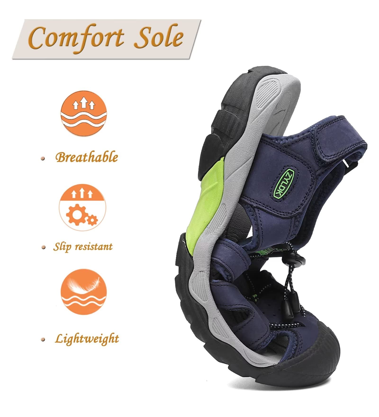 ZYLDK sandali da donna Sandali Estivi Uomo Esterni Sportivi Scarpe da Spiaggia per all'aperto Trekking Traspirante da Pescatore in Pelle Casual Antiscivolo